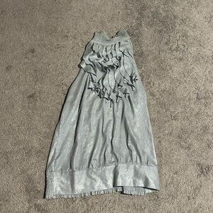 silver frill shirt